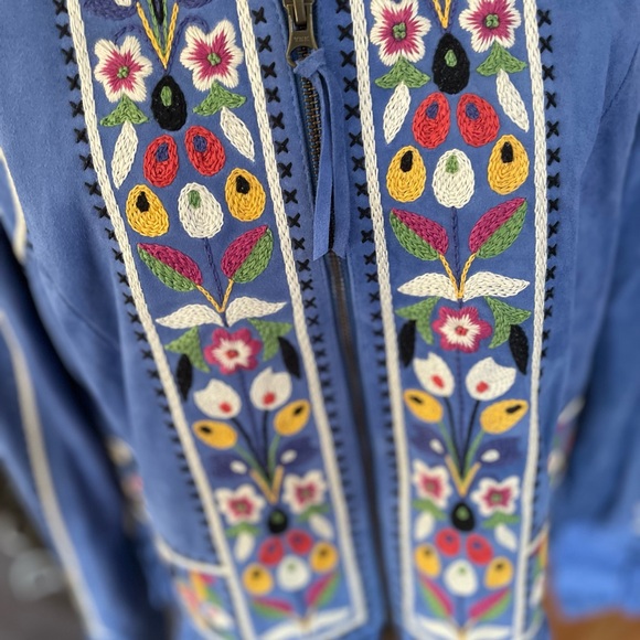 Double D Ranchwear Embroidered Suede Leather Jacket sz L NWT - Picture 3 of 14